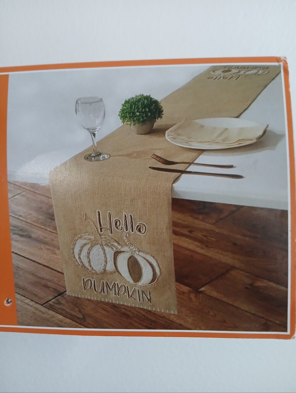 At Home Hello Pumpkin Homespun Harvest Jute Table Runner Natural 72"x13"
